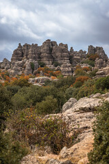 Beautifull exposure of the El Torcal de Antequera, wich is known for its unusual landforms, and is regarded as one of the most impressive karst landscapes in Europe located in Sierra del Torcal, Anteq