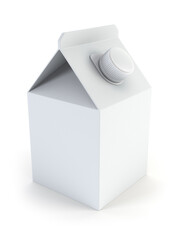 isolated blank milk box 3d rendering