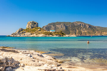 Fototapeta na wymiar Agios Stefanos beach in kos