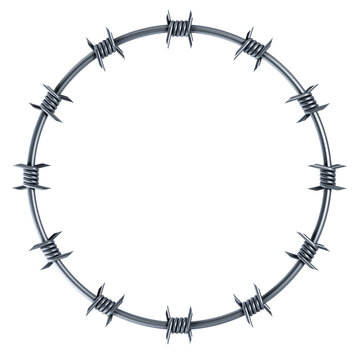 barbed wire circle-shaped 3d rendering