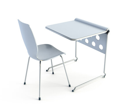 modern chair and table. Isolated 3d rendering