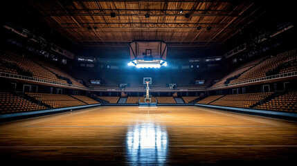 Large basketball arena with copy space. Generative Ai