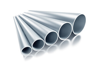 Fototapeta premium set of steel tubing 3d rendering