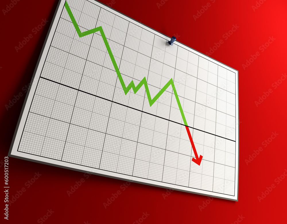Poster 3d rendering of the falling graph