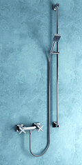 3d rendering of the modern stainless steel shower