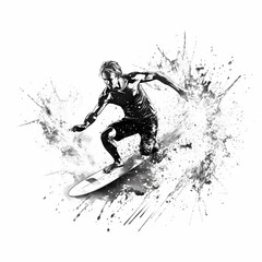 Surfer Sport Logo. Generative AI