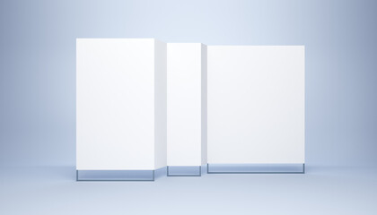 blank white banner, 3d render