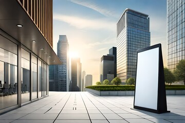  adversiting board outside the building, created with Generative AI technology	