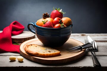 ad style fruits on the table created with Generative AI technology	
