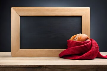 empty wooden frame with some bread created with Generative AI technology	