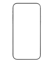 Smartphone mockup. Mobile phone template with blank screen. Cell phone device isolated on white or transparent background.