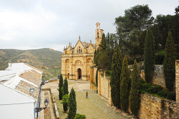 Fototapeta na wymiar Santa Maria Collegiate Church (16th century) in Antequera seen from the Alcazaba. Antequera is a city in the province of Malaga located in the heart of Andalusia, Spain
