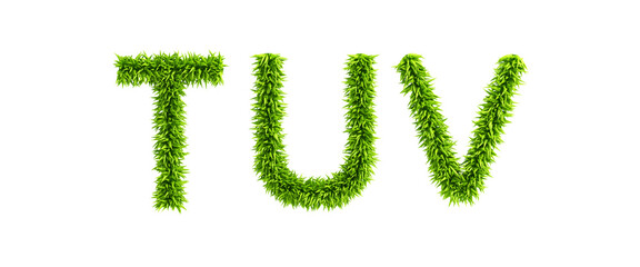 symbolic grassy alphabet 3d rendering