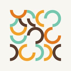 Vintage Retro Square Circle Geometric Vector