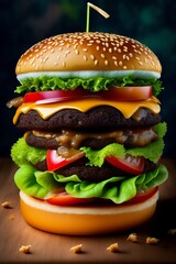 hamburger on black