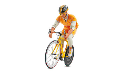 Naklejka premium Realistic silhouette of a road bike racer, man is riding on sport bicycle isolated on white background. Cycling sport transport. 3d render
