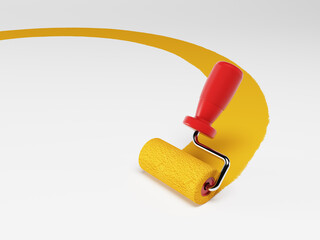 paint roller 3d render