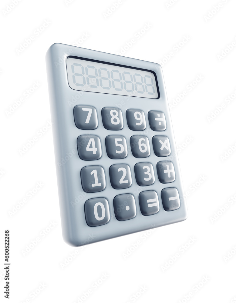 Poster isolated 3d render of calculator