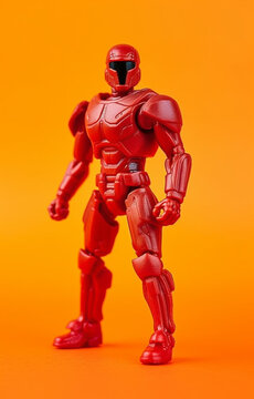 plastic action figure toy: robot fighter (generative ai content)
