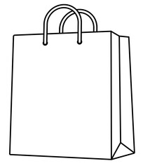 Blank White paper shopping bag isolated