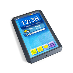 modern touchscreen smartphone, isolated 3d render