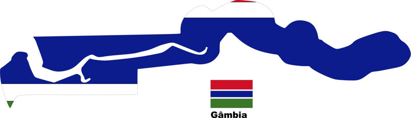 Gambia map flag