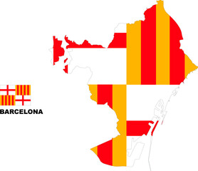 Barcelona map flag