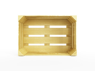 empty wooden crate. Isolated 3d rendering