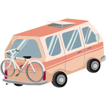 Campervan vector van rv car icon illustration