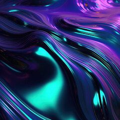 Beautiful dark iridescent abstract 3D background with smooth texture, Generative AI 