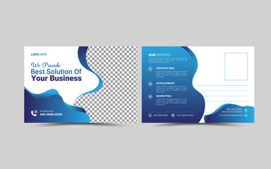 Vector Creative corporate modern postcard design template layout.