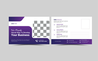 Vector Creative corporate modern postcard design template layout.