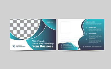 Vector Creative corporate modern postcard design template layout.