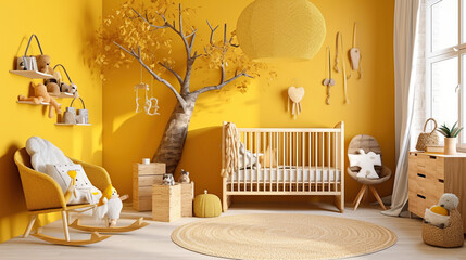 Modern baby room interior. Generative Ai