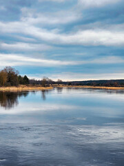 Fototapeta premium narew river in podlaskie voivodeship, forest in the background