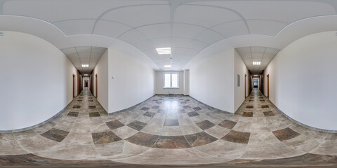 full seamless spherical hdri 360 panorama in interior of empty white room hall with repair  in equirectangular projection, ready AR VR virtual reality content