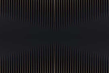 Obraz premium Black metal texture steel pattern. Grey line curve design on abstract black background. Dark horizontal template or banner, business backdrop. Abstract background with soft waves. 3D illustration