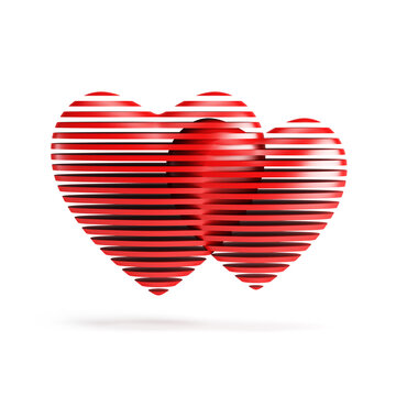red symbolic valentine heart, isolated 3d render