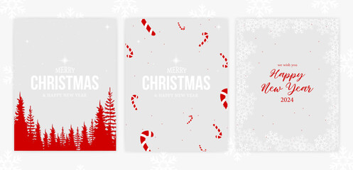 New Year 2024 card, Christmas card, vector