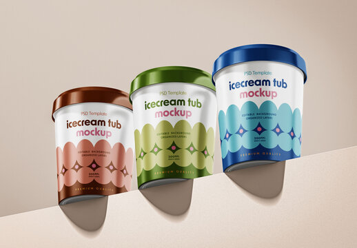 Ice Cream Tub Mockup