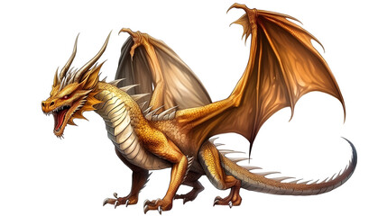 Illustration of a dragon on transparent background, png © John