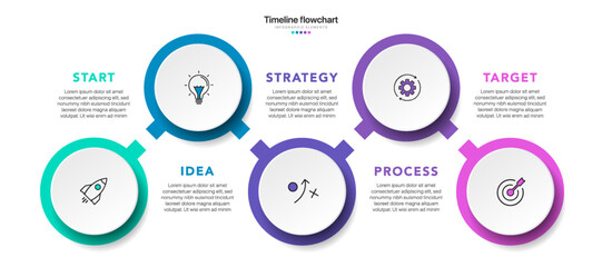 Timeline infographic design with options or steps. Infographics for business concept. Can be used for presentations workflow layout, banner, process, diagram, flow chart, info graph, annual report.