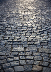 background of old cobblestone pavement