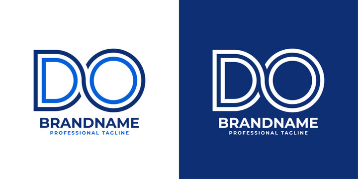 Letter DO Line Monogram Logo, suitable for any business with DO or OD initials.