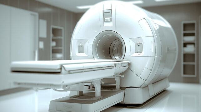 MRI scan machine, future medicine concept. Generative Ai