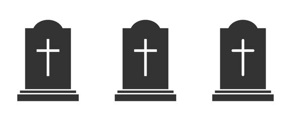  Tombstone vector icons. Rip grave icons