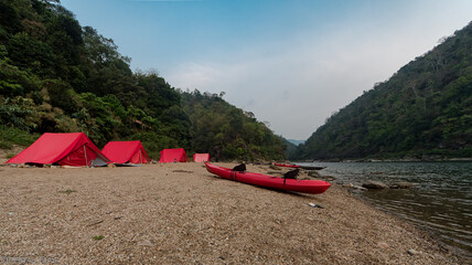 Campsite tents in Meghalaya