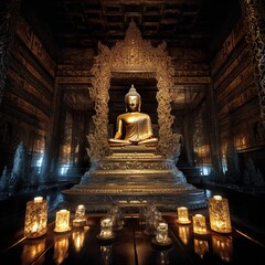 Der Buddha im Tempel von Asien - Generative AI
