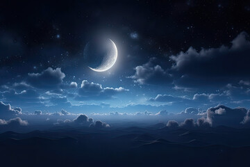 Obraz na płótnie Canvas Night sky with clouds