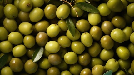 green olives closeup top view background